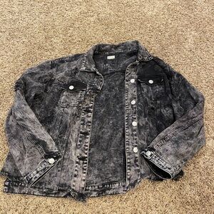 Black Distressed Jean Jacket